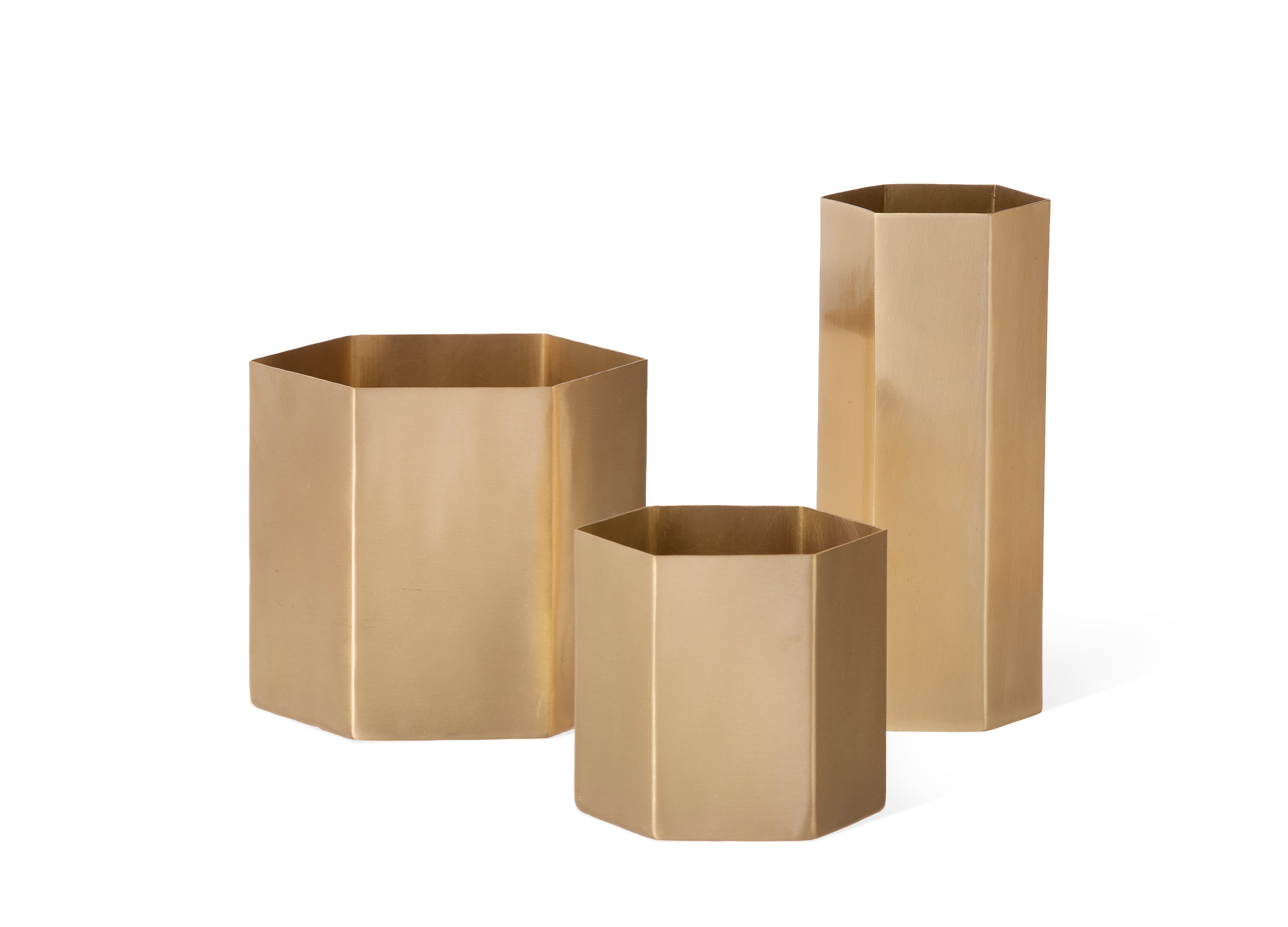 Hexagon Blumentopf X Large brass