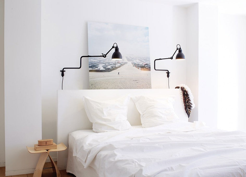Gras Wandlampe mit Knick