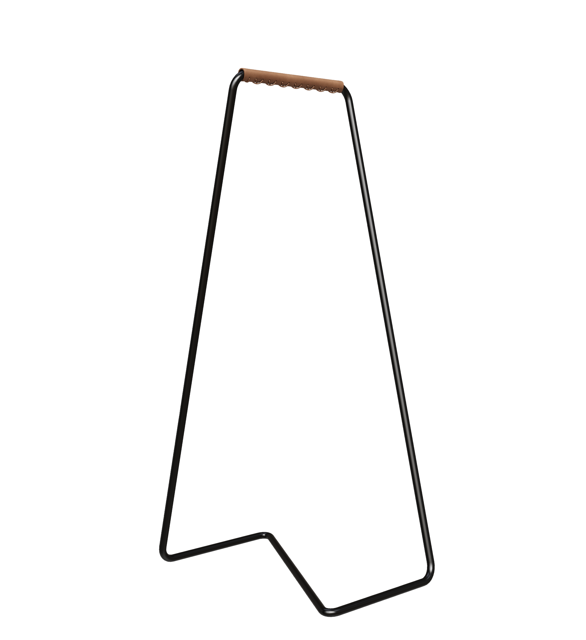 Tecta Z10 Fahrradständer, pulverbeschichtet schwarz, Leder cognac