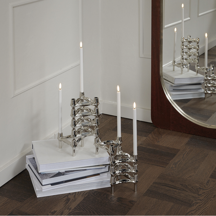 Stoff Nagel LED Kerzen | 2 Stück