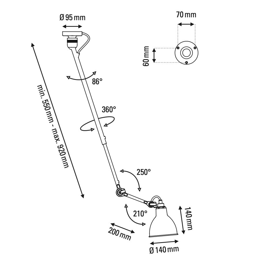 Lampe Gras N°302 - Pendelleuchte