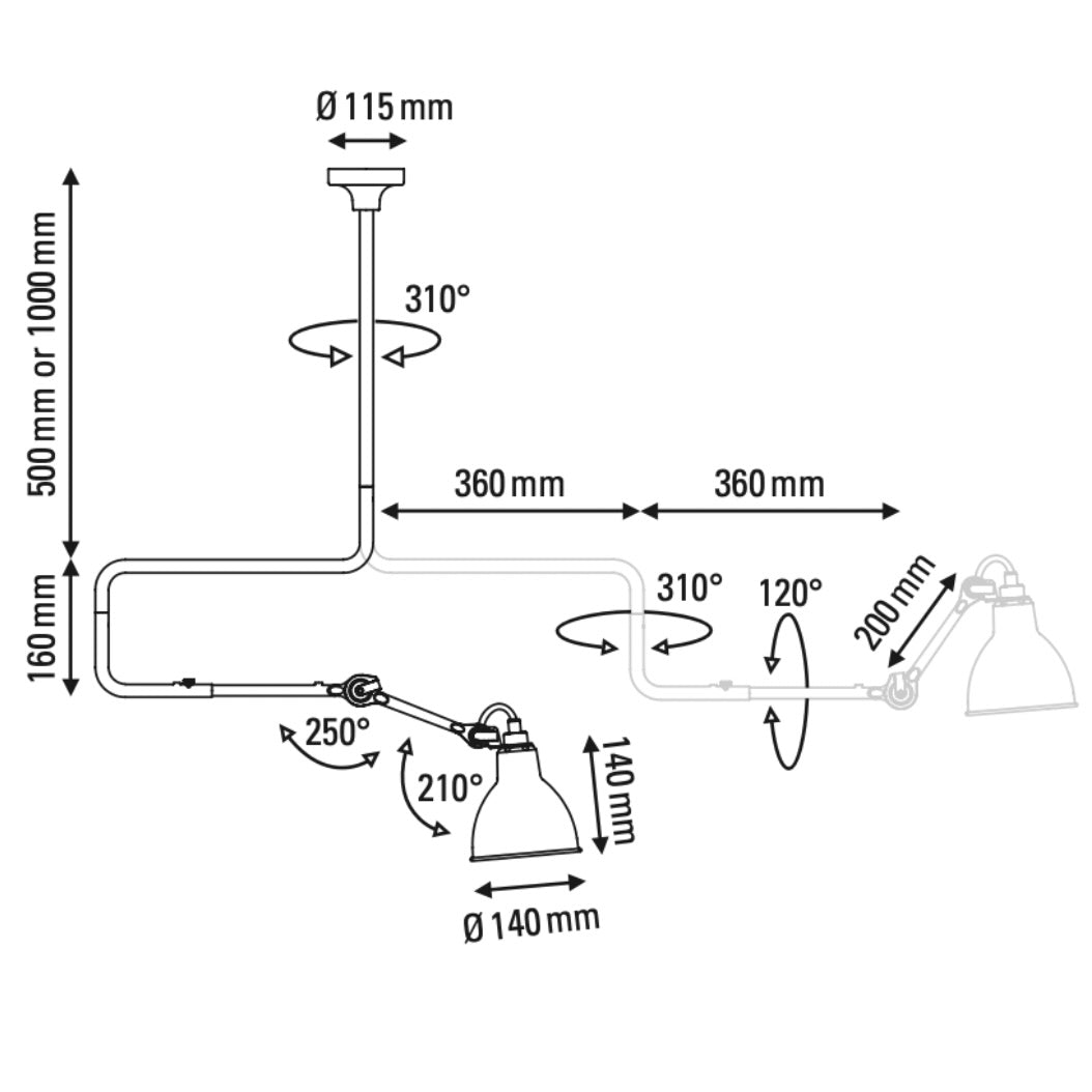 Lampe Gras N° 312 - Pendelleuchte
