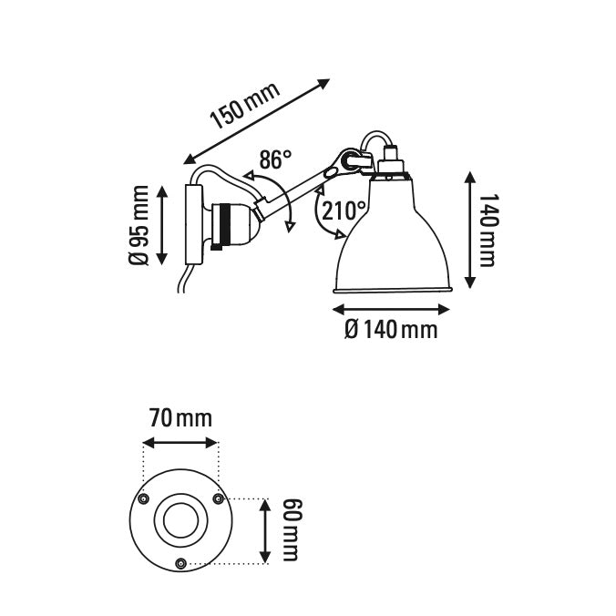 Lampe Gras N°304 - Wandleuchte