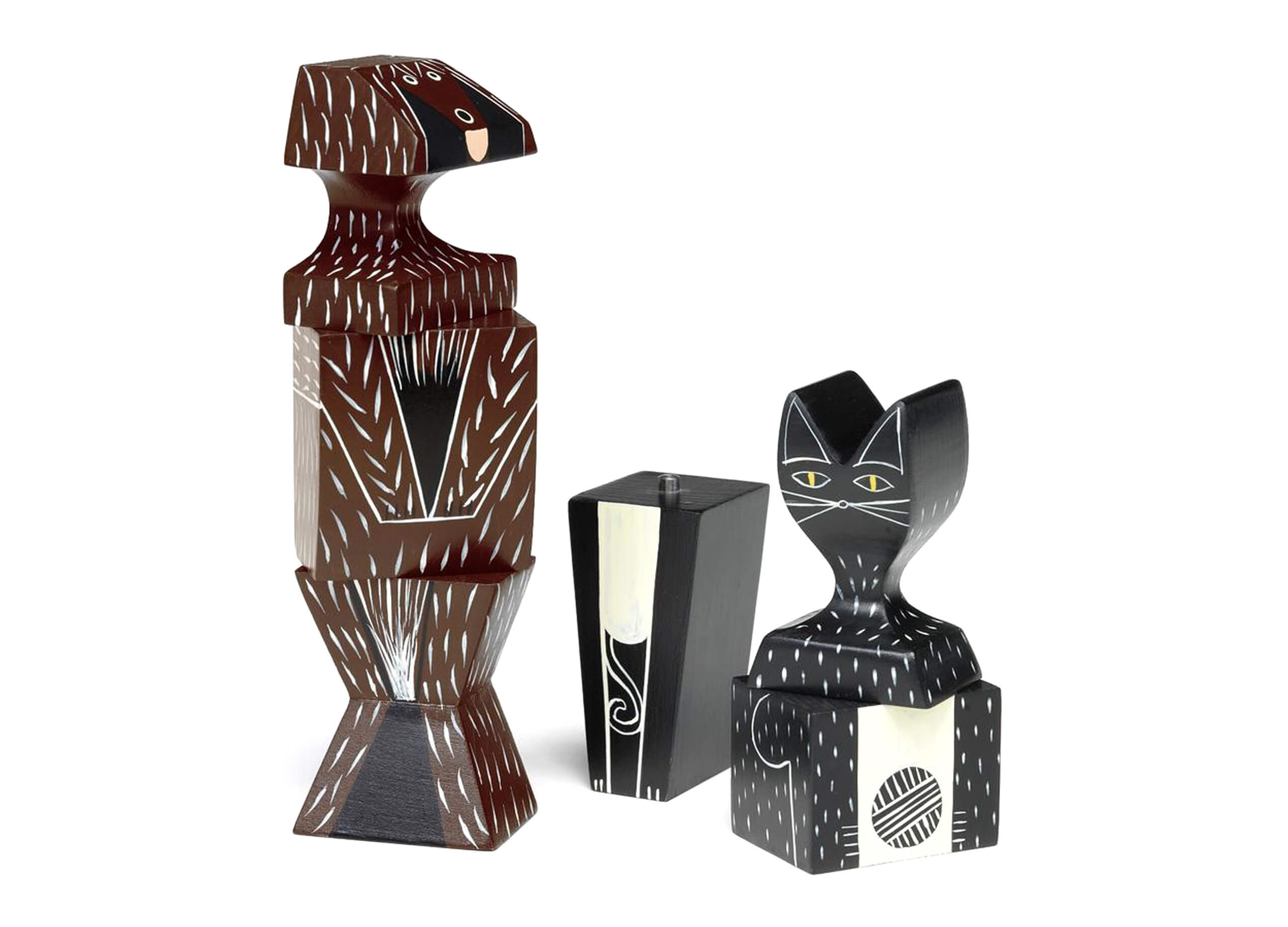 Cat & Dog Wooden Doll