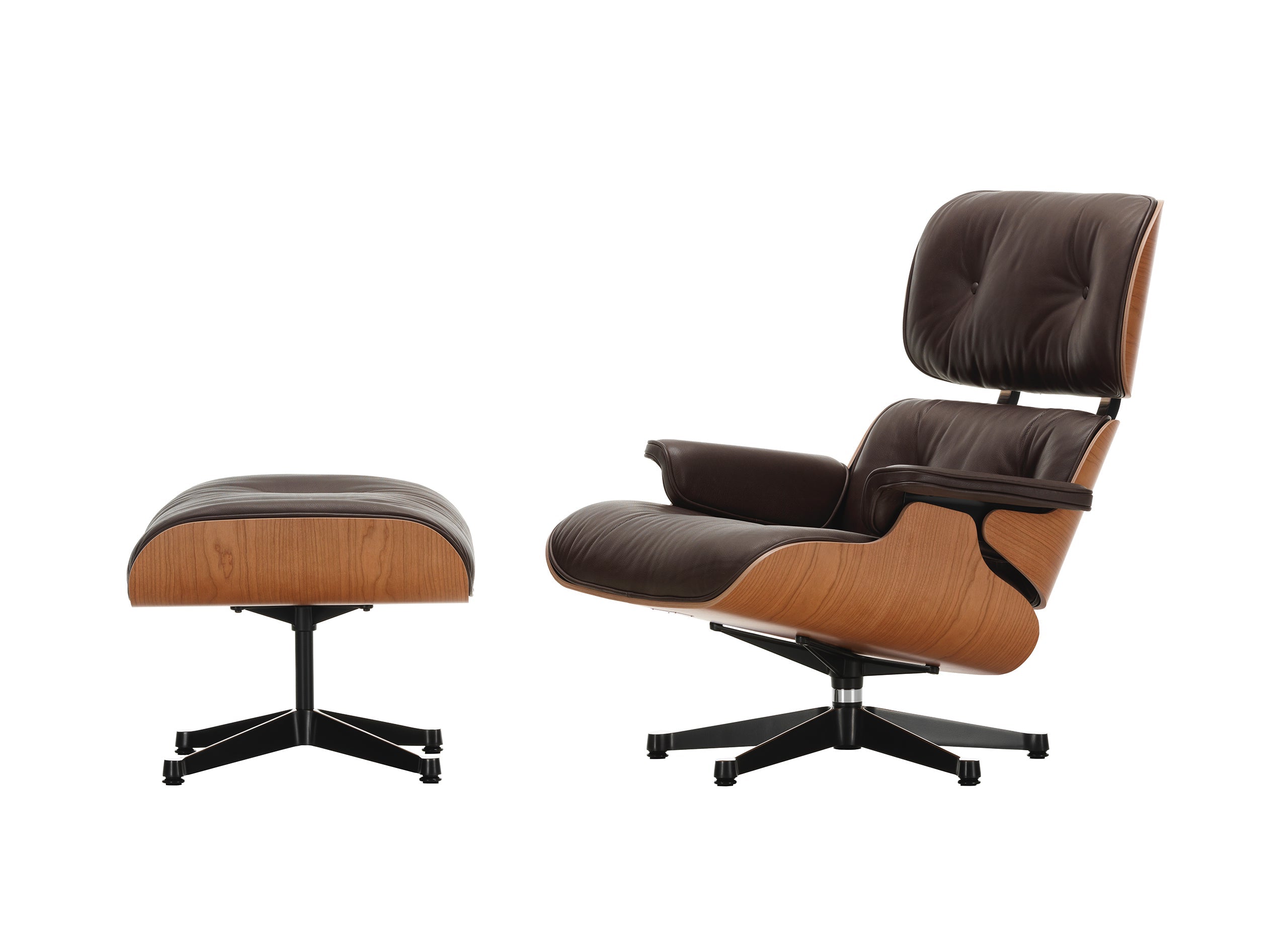 Eames Lounge Chair & Ottoman – amerikanischer Kirschbaum