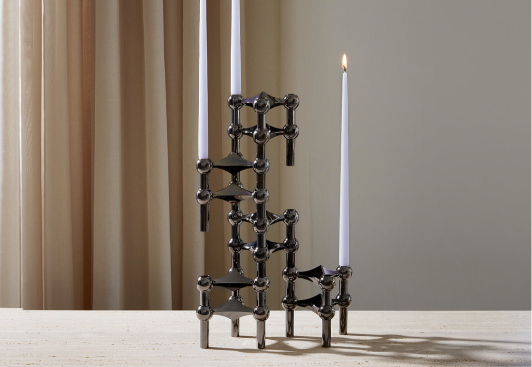 Stoff Nagel Kerzenständer 3er Set