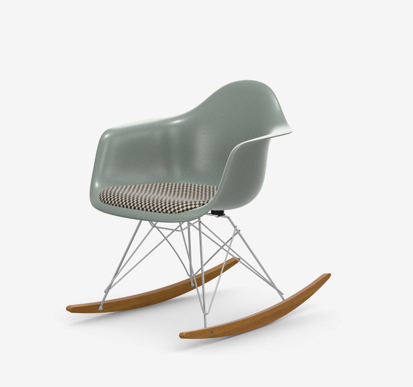Eames Fiberglass Armchair RAR mit Sitzpolster