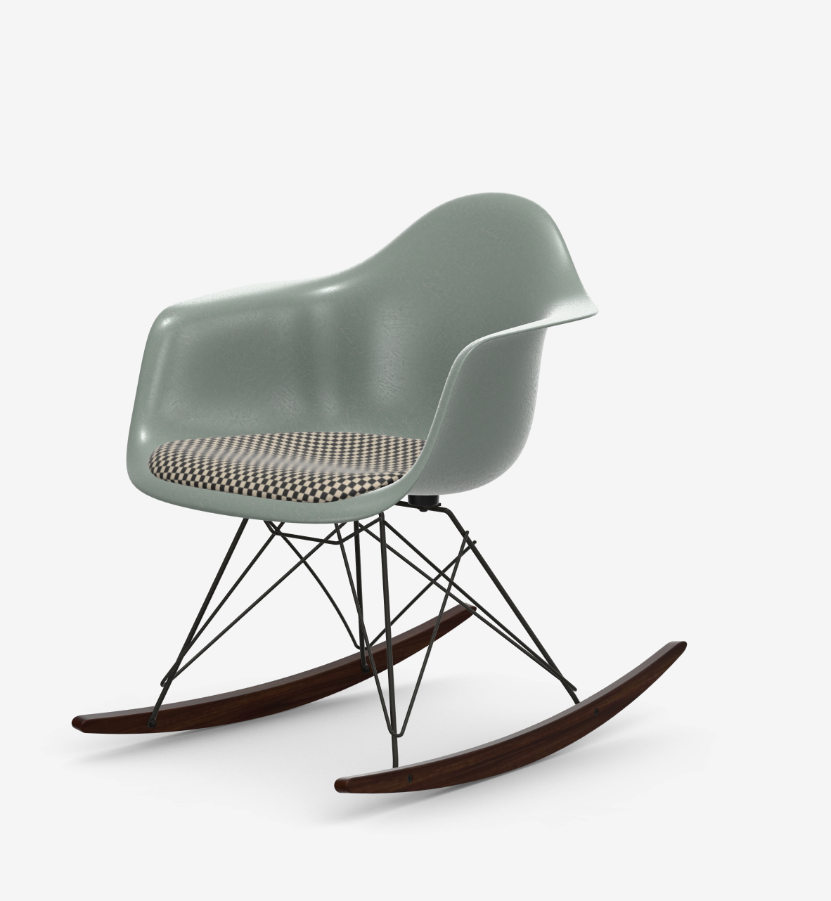Eames Fiberglass Armchair RAR mit Sitzpolster