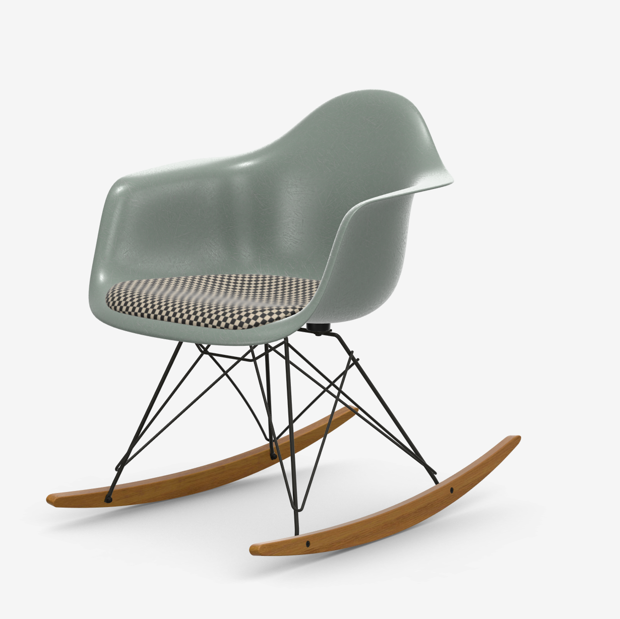 Eames Fiberglass Armchair RAR mit Sitzpolster