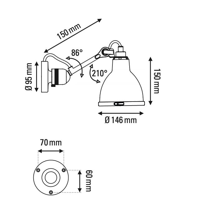Lampe Gras N° 304 Bathroom CL I & CL II