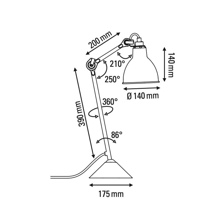 Lampe Gras N° 205 - Tischleuchte