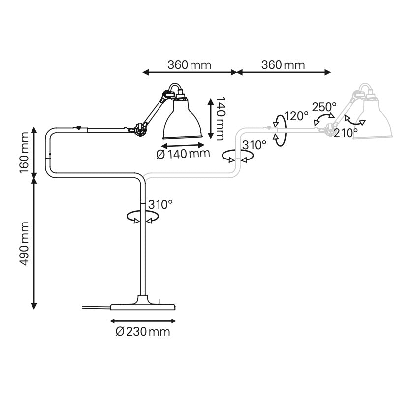 Lampe Gras N° 317 - Tischleuchte