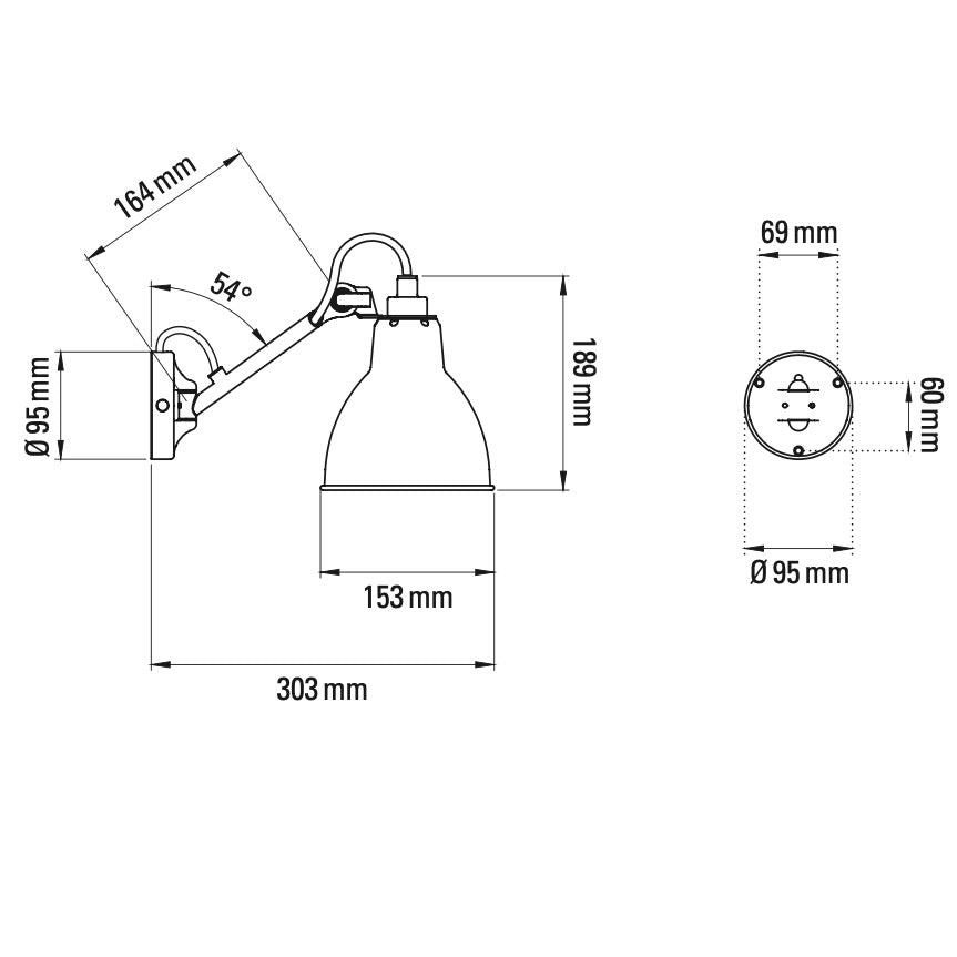 Lampe Gras N°104 - Wandleuchte