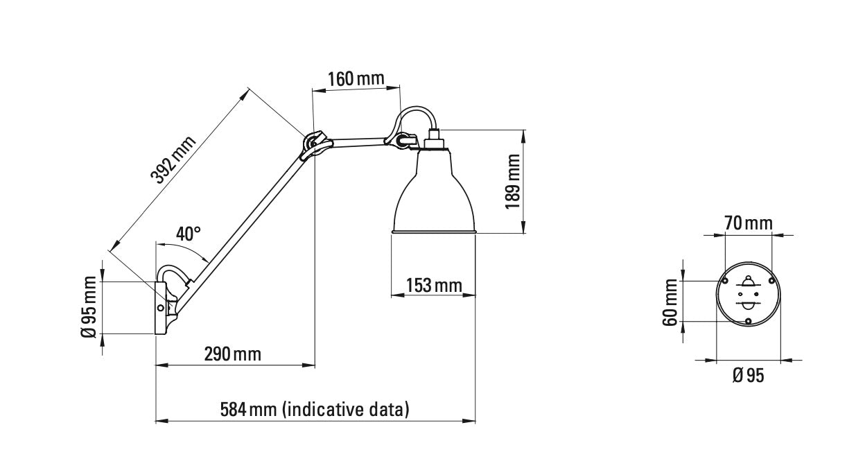 Lampe Gras N°122 Bathroom - Wandleuchte